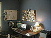The table I'm currently using as a desk. A Crate & Barrel desk would fit so nicely here :-)